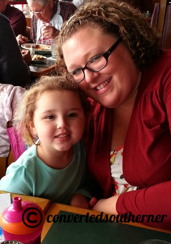 The Bestie with her sweet girl out at a fun lunch.